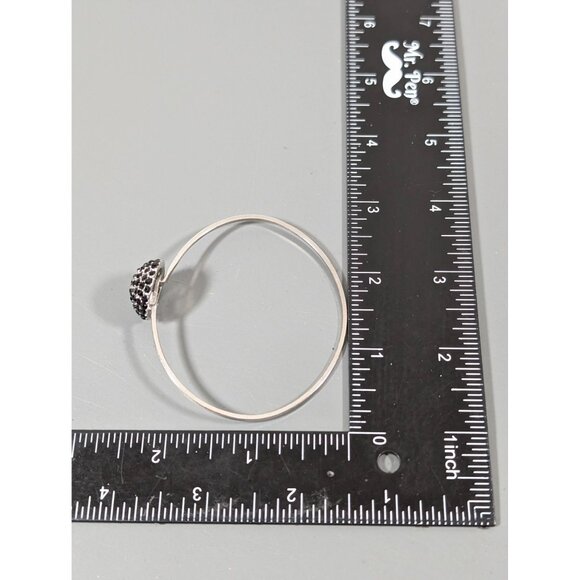 Gothic Black Rhinestone Dome Bangle Bracelet Silver Tone 7" - Picture 9 of 9